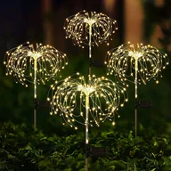 Lampy ogrodowe - Lampa solarna zewnętrzna ogrodowa dmuchawiec FIREWORKS 120 LED - miniaturka - grafika 1