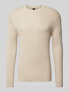 Sweter z dzianiny z okrągłym dekoltem model ‘PHIL’ - Swetry męskie - miniaturka - grafika 1