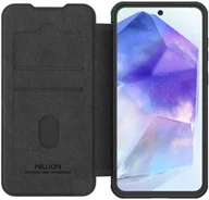Etui i futerały do telefonów - Nillkin Etui z klapką i ochroną aparatu Qin Pro do Galaxy A56 5G, czarne - miniaturka - grafika 1