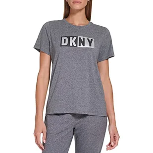 DKNY Damska koszulka sportowa Women's Two Tone Loso SS Tee, Black Heather, S - Koszulki i topy damskie - miniaturka - grafika 1