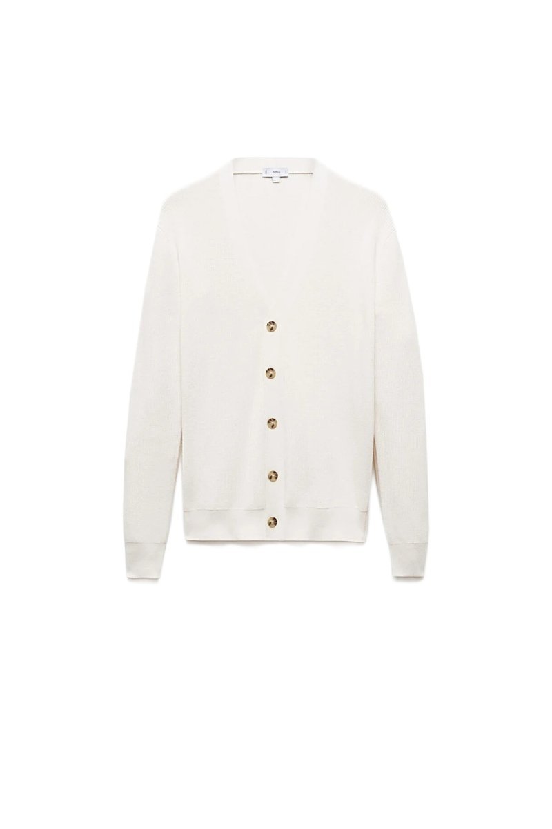 MANGO MAN SWETER MĘSKI WISKOZOWY Z DEKOLTEM SEREK I GUZIKAMI M 5DA