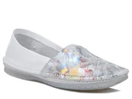 Baleriny - Baleriny damskie Maciejka 1930 skórzane białe kwiaty wygodne wsuwane -40 - miniaturka - grafika 1