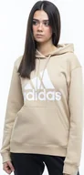 Bluzy damskie - Adidas Bluza damska adidas Essentials Big Logo Regular Fleece Hoodie beżowa IR9330 S - miniaturka - grafika 1