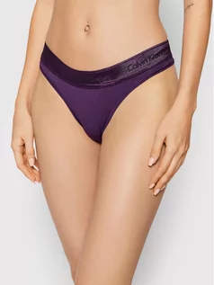 Majtki damskie - Calvin Klein Underwear Stringi 000QF6136E Fioletowy - grafika 1