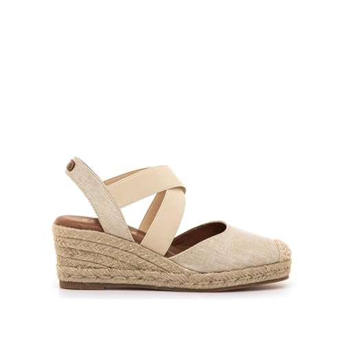 MTNG Damskie 55913 Espadryle Wedge Sandal, Leno Champagne, 38 EU