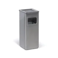 Wyposażenie miejsc publicznych - Zewnętrzny kosz na śmieci z popielniczką, 11,5 l, wewnętrzny pojemnik, stal nierdzewna - miniaturka - grafika 1