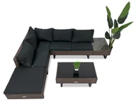 Meble ogrodowe - Zestaw mebli ogrodowych technorattan Just Relax Lounge Loft brązowy 3 el. - miniaturka - grafika 1