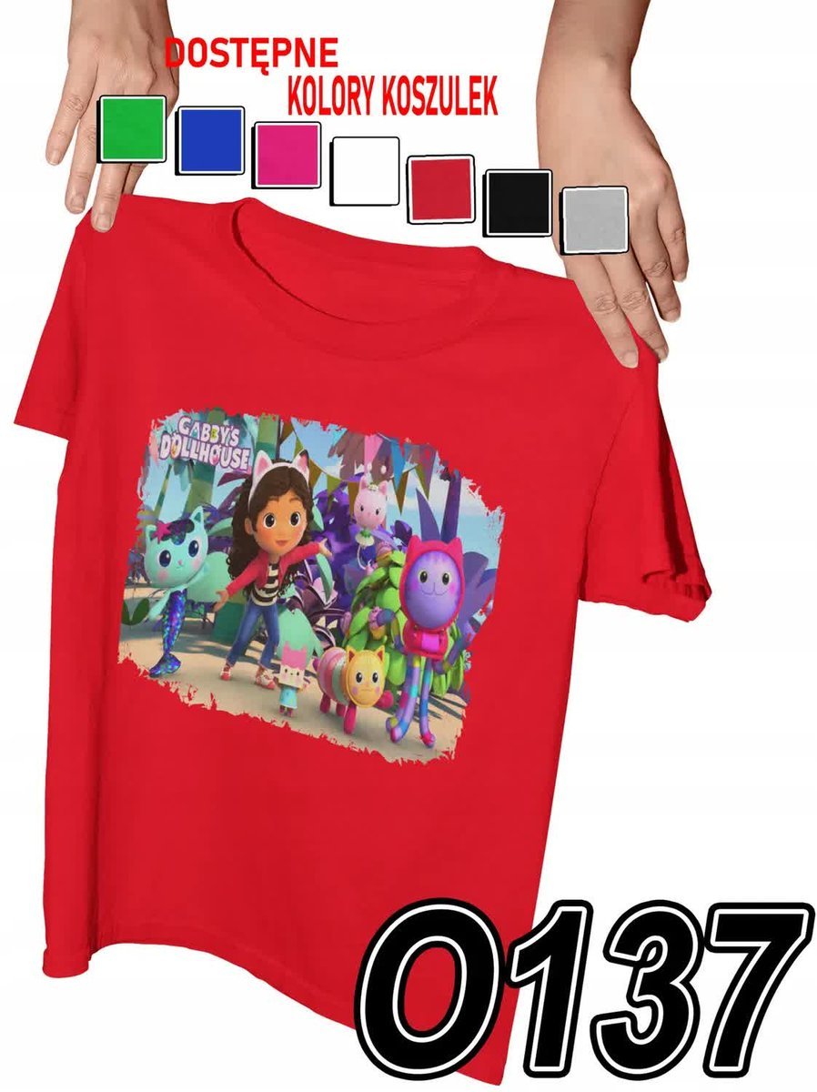 Koszulka Dziecięca Z Nadrukiem Koci Domek Gabi Bajki - M 134-140