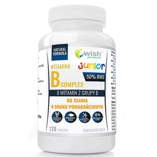 Wish Witamina B Complex Junior Do Ssania 120tabs - Witaminy i minerały dla sportowców - miniaturka - grafika 1