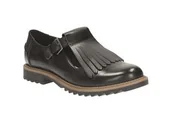 Półbuty damskie - Clarks Griffin Mia [black leather] - rozmiar 38 - miniaturka - grafika 1