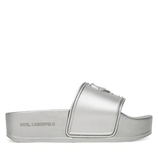 Klapki KARL LAGERFELD Kondo Maxi KL80819M Srebrny - Klapki i japonki damskie - miniaturka - grafika 1