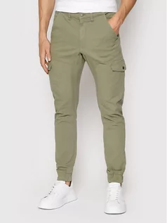 Spodnie męskie - Guess Spodnie materiałowe M2RB17 WEDW1 Zielony Slim Fit - grafika 1