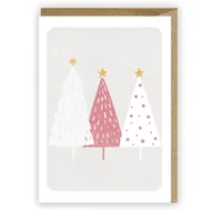 Kartki okolicznościowe i zaproszenia - Kartka Boże Narodzenie Pastelowe choinki eko K071 Nowa - miniaturka - grafika 1