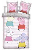 Pościel dla dzieci - Pościel 100x135 bawełniana Świnka Peppa szara - miniaturka - grafika 1