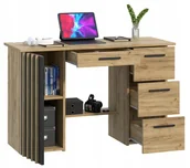 Biurka - Biurko komputerowe loft z lamelami nowoczesne Montana B120 Dąb Craft Czarny - miniaturka - grafika 1