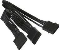 Kable komputerowe i do monitorów - Nzxt 0.2m, Rozgałęźnik Molex na 3x SATA 20cm - opływowy czarny CB-43SATA - miniaturka - grafika 1
