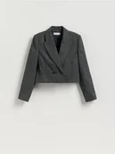 Marynarki i żakiety damskie - Reserved - Krótka marynarka - ciemnoszary - miniaturka - grafika 1