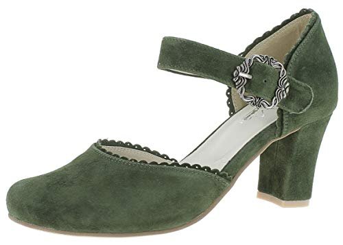 HIRSCHKOGEL Damskie czółenka 3005715, zielony khaki 046, 39 eu