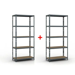 B2B Partner Regał półkowy 2000 x 900 x 400 mm, nośność 175 kg 1+1 GRATIS 540046 - Regały biurowe - miniaturka - grafika 1
