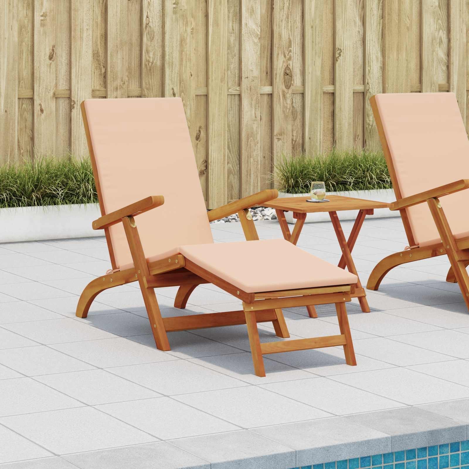 vidaXL Leżak z funkcją pochylania i składania 2 pcs Beżowy 3415404