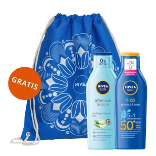 Zestaw Nivea Sun Kids Protect & Care, ochronny balsam do opalania dla dzieci 5w1, SPF 50+, 200 ml + balsam po opalaniu przedłużający opaleniznę, 200 ml + plecak worek gratis - Kremy dla dzieci - miniaturka - grafika 1