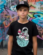 Koszulki dla chłopców - koszulka dla chłopca z astronautą z lodami - miniaturka - grafika 1