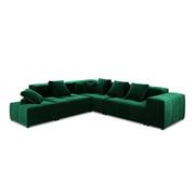 Narożniki - Zielona aksamitna sofa narożna (zmienna) Rome Velvet - Cosmopolitan Design - miniaturka - grafika 1