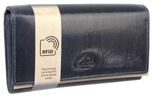 Portfel Damski Skórzany El Forest (PL) Skóra Bydlęca 856 38 RFID GRANATOWY 15 x 9 x 3 [cm] - Portfele - miniaturka - grafika 1