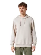 Bluzy męskie - Koton Męska bluza z kapturem Basic Hoodie Long Sleeve, 057 (beżowy), XL - miniaturka - grafika 1