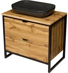 Szafka pod umywalkę loft 80 cm NEW YORK z umywalką czarną mat - Szafki łazienkowe Szafka pod umywalkę loft 80 cm NEW YORK z umywalką czarną mat - Szafki łazienkowe - miniaturka - grafika 1