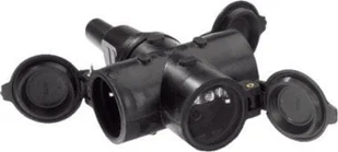 Bachmann Styk ochronny z litej gumy BACHMANN, 3x złącze, czarny, do montażu - Gniazdka elektryczne - miniaturka - grafika 1