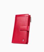 Portfele - PUCCINI Czerwony skórzany portfel damski zapinany na zatrzask - miniaturka - grafika 1
