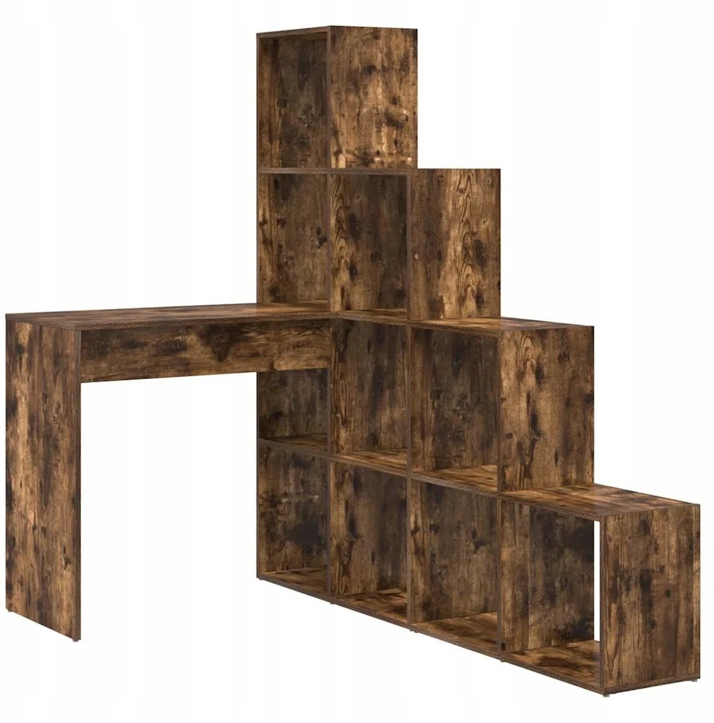 Biurko narożne z półką Wędzony dąb 101,5 x 149,5 x 149,5 cm