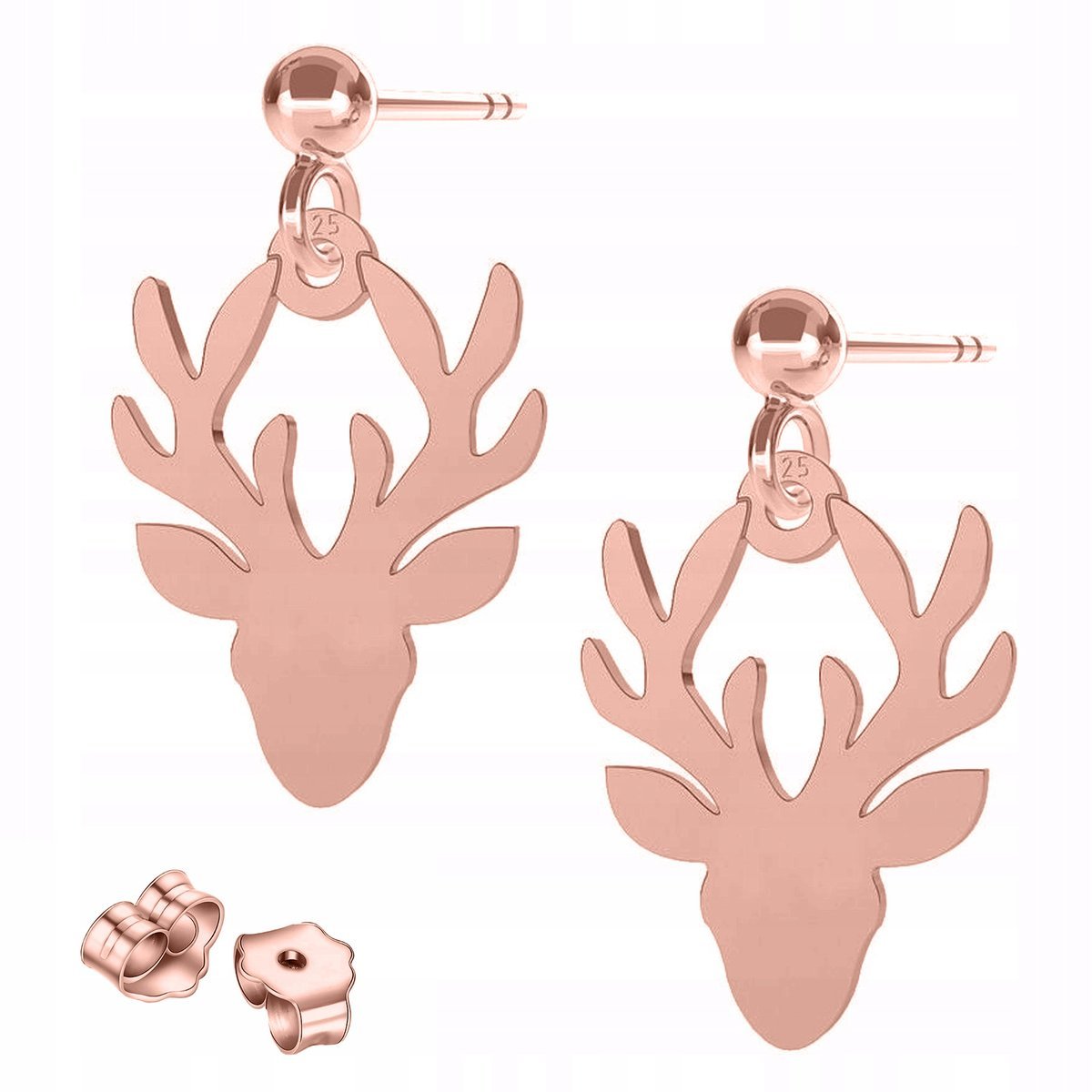 Kolczyki Pozłacane Jelenie Rogi Blaszka Poroże Jelenia Jeleń SREBRO 925