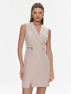 Rinascimento Sukienka koktajlowa CFC0117778003 Beżowy Regular Fit - Sukienki - miniaturka - grafika 1