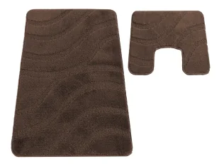 Brązowy zestaw dywaników łazienkowych M4-M27 - Dywaniki łazienkowe - miniaturka - grafika 1