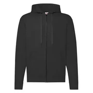 Bluzy męskie - Bluza męska z kapturem Zip Through Hooded Sweat Fruit of the Loom - Czarny M - miniaturka - grafika 1