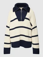 Swetry damskie - Sweter z dzianiny z kołnierzem model ‘BRETON’ - miniaturka - grafika 1
