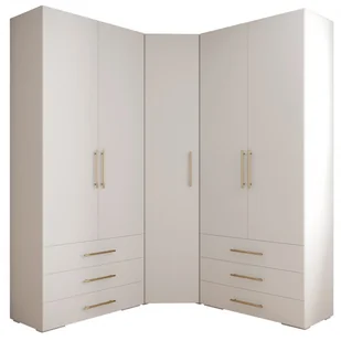 Garderoba wysoka do przedpokoju INOVA 3 Zestaw 7 wysokość 236,7 biały czarny kaszmir - Szafy - miniaturka - grafika 1