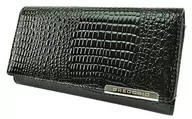 Portfele - Portfel Damski Skórzany GREGORIO Długi Max Z Klamrą Lakierowany GF-100 CZARNY RFID 18,5 x 9,5 x 3,5 [cm] - miniaturka - grafika 1