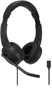 Słuchawki - Kensington H1000 Wired Headset USB-C, Black - miniaturka - grafika 1