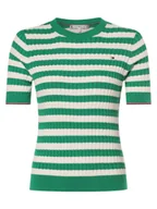 Swetry damskie - Tommy Hilfiger Sweter damski Kobiety Bawełna zielony|biały w paski, S - miniaturka - grafika 1