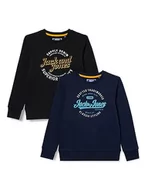 Bluzy dla chłopców - JACK&JONES JUNIOR Bluza chłopięca, Granatowy blezer/opakowanie: granatowy blezer + czarny, 140 - miniaturka - grafika 1