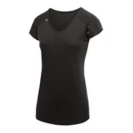 Koszulki i topy damskie - Regatta damska koszulka z krótkim rękawem Pekin Regular Fit Plain Dekolt w serek Black (Black/Black 152) 8 UK(34 EU) - miniaturka - grafika 1