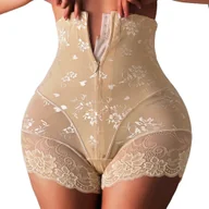 Majtki damskie - Modelujące majtki z wysokim stanem - Beżowy XXXL - miniaturka - grafika 1