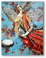 Ikony i obrazy sakralne - Nowoczesny obraz religijny plexi, Anioł z gołąbkiem, abstrakcja - miniaturka - grafika 1