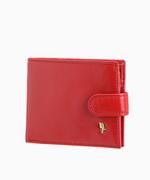 Portfele - PUCCINI Czerwony portfel męski skórzany zamykany na zatrzask - miniaturka - grafika 1