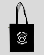 Torby i wózki na zakupy - TORBA BAWEŁNIANA NA ZAKUPY DOGS MAKE ME HAPPY Czarny - miniaturka - grafika 1