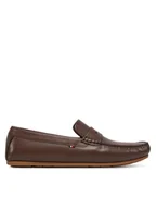 Mokasyny męskie - Tommy Hilfiger Mokasyny Corpoarte Hilfiger Lth Driver FM0FM04810 Brązowy - miniaturka - grafika 1