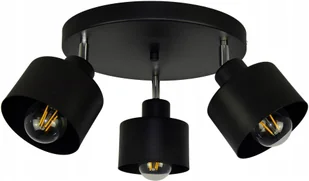 Lampa Sufitowa Czarna Plafon Czarny Ruchomy Żyrandol Led Tuba E27 Natynkowy - Lampy sufitowe - miniaturka - grafika 1